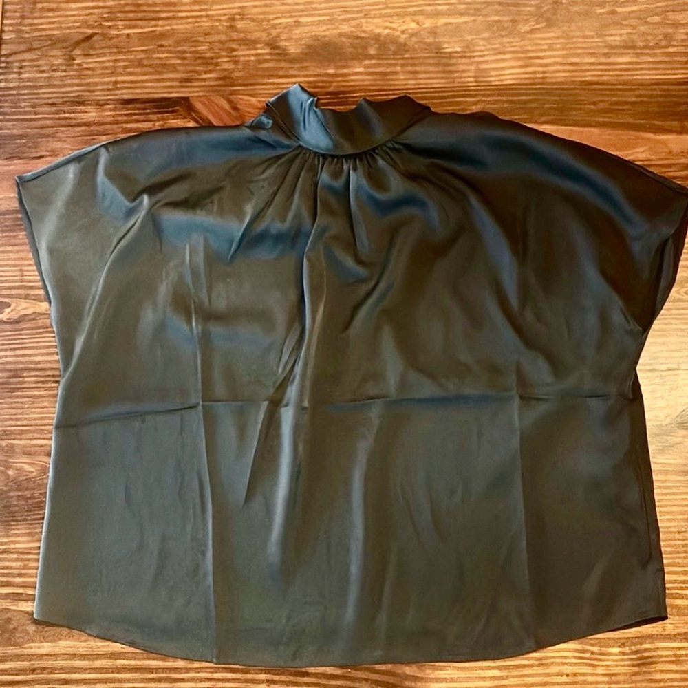 Banana Republic Black Satin Tie Cowl Neck Blouse
